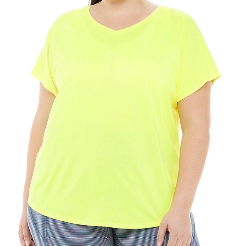 🆕 Tek Gear V-back mesh performance tee, color: Firefly *NWT* $24
